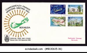 BERMUDA - 1980 COMMONWEALTH FINANCE MINISTER MEETING - 4V - FDC