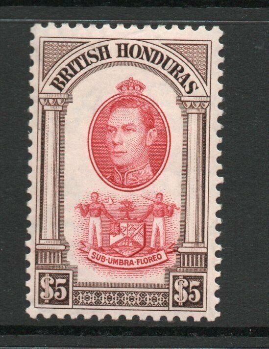 British Honduras George VI 42 SG161 $5 lightly hinged. Cat. £50.