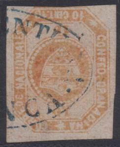 COLOMBIA 1859 Sc 4 PALE RED BROWN USED BY BUENAVENTURA FRANCA CANCEL SCV$80+ 