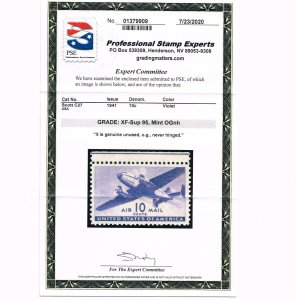 EXCEPTIONAL GENUINE SCOTT #C27 MINT PRISTINE OG NH PSE CERT GRADED XF-SUPERB-95