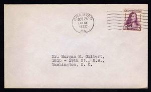 US #724 WM. PENN 3 c. 300 YR ANNIVERSARY FIRST DAY COVER 1932 - VF (ESP#712)