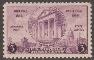 U.S.  Scott# 782 1936 Arkansas Issue VF/XF MNH