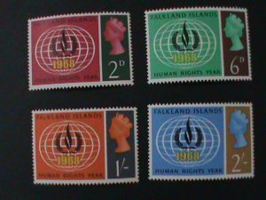 ​FALKLAND ISLANDS-1968-SC#162-5  YEAR OF INTERNATIONAL HUMAN'S RIGHT-MNH-VF