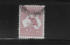 AUSTRALIA SCOTT #99 1929-30 KANGAROO WMK 203- 2SH (RED BROWN)- USED