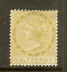 Dominica, Scott #16; 1/2p Queen Victoria, Wmk 2, Used