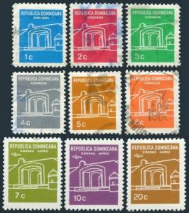 Dominican Rep 627-632 used,C149-C151 hinged,MNH.Mi 884-892. National Altar,1967.