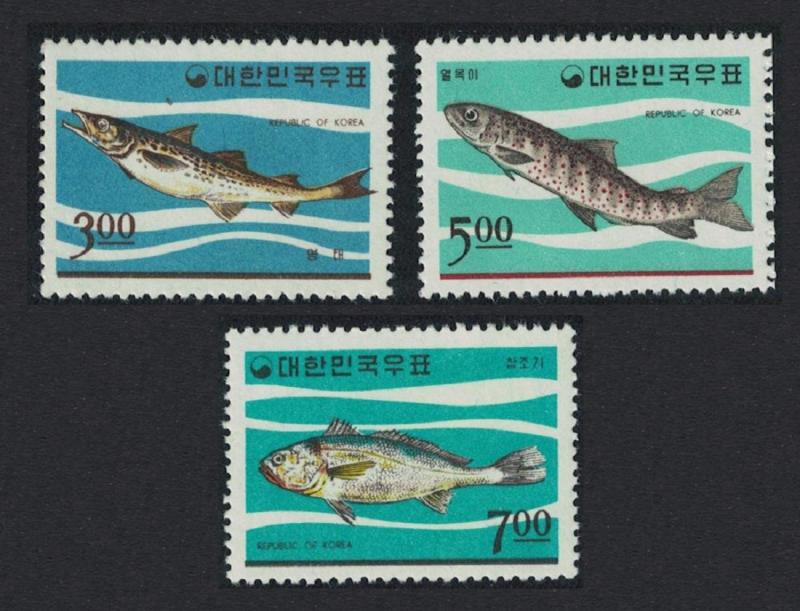 Korea Korean Fishes 3v SG#637-639 SC#496-498