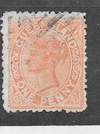 Australia-Queensland  #102 1p  Queen Victoria-orange  (U) CV $2.75