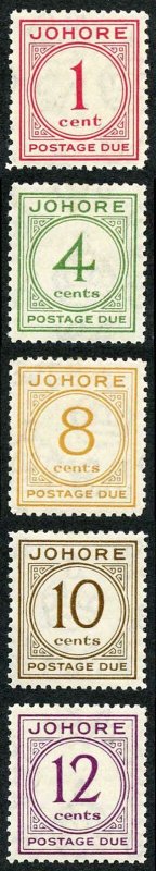 Johore SGD1/D5 1938 Post Due Set of 5 M/Mint (brown gum)