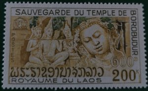 Laos: 1975 UNESCO Cam. for Preser. of Borobudur Temple (in Indonesia), 200 K.