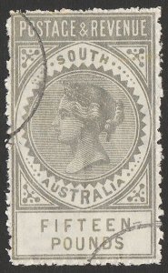 SOUTH AUSTRALIA 1886 QV Postage & Revenue £15. Very rare. Certificate.