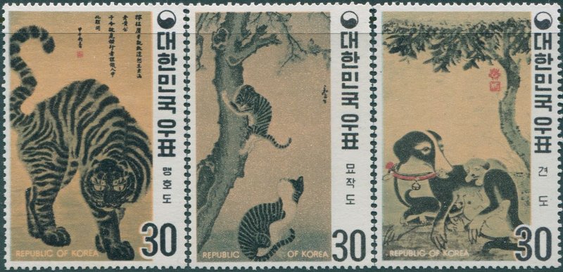 Korea South 1970 SG887-889 Paintings of the Yi Dynasty set MNH