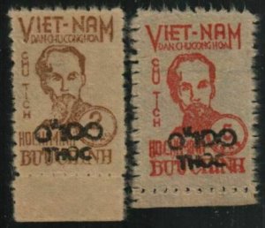 Viet Nam, North Stamp O6-O7  - Ho Chi Minh surcharged