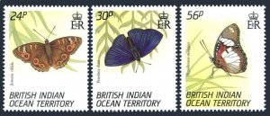 BIOT 148-150, MNH. Mi 155-157. Butterflies 1994. Junonia villida, Petrelaea dana