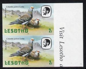 Lesotho 1982 Rock Pigeon 2s def in unmounted mint imperf ...