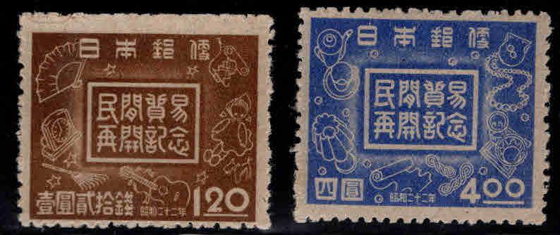 Japan Scott 382-383 MH* stamp set