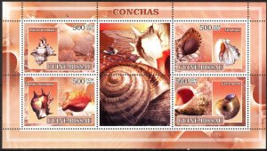 Guinea Bissau 2007 Marine Life Shells Sheet MNH
