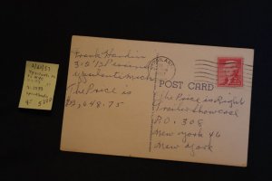 Scott US 1033 on pc Ypsilanti MI to NYC (#522D)