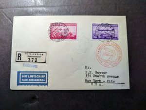 1936 Registered Liechtenstein Airmail Cover Triesenberg to New York NY USA