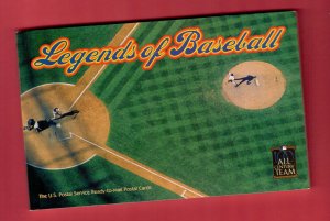 U.S.  Legends of Baseball ( Post Card Book )  MNH