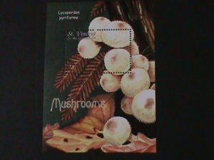 ST. VINCENT GRENADINE-1992-SC#879-LOVELY RARE MUSHROOMS-MNH-S/S-VERY FINE