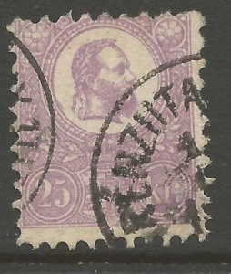 HUNGARY SG7 1871 25k MAUVE USED 