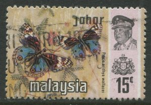 STAMP STATION PERTH Johore #181 Sultan Ismail Butterflies Used 1971