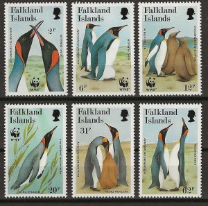 FALKLAND ISLANDS 1991 WWF SG 633/38 MNH