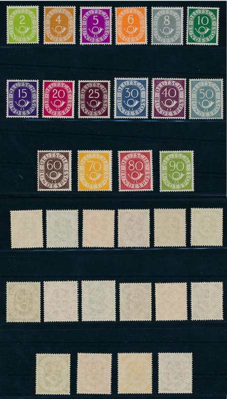 [26274] West Germany Bundespost 1951 Posthorn complete set MNH VF