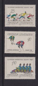 Liechtenstein  #877-879 MNH  1987 humorous drawings Olympics