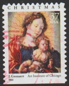 SC# 3820 - (37c) - Christmas Madonna & Child Used single off paper