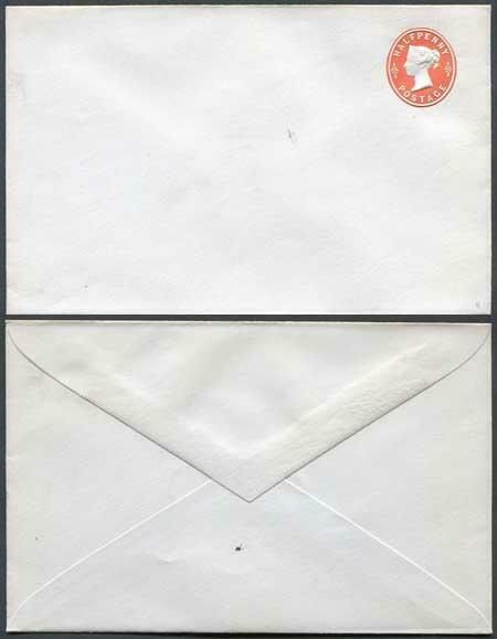 ES18a QV 1/2d Vermillion Envelope Mint