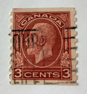 Canada 1933 - Scott 207 coil used - 3c George V type of 1932