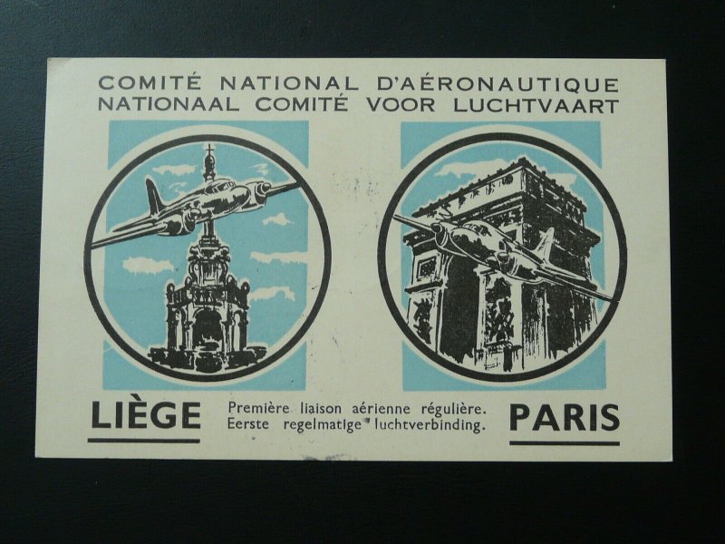 first flight cover Liege Belgium to Paris Sabena 1947