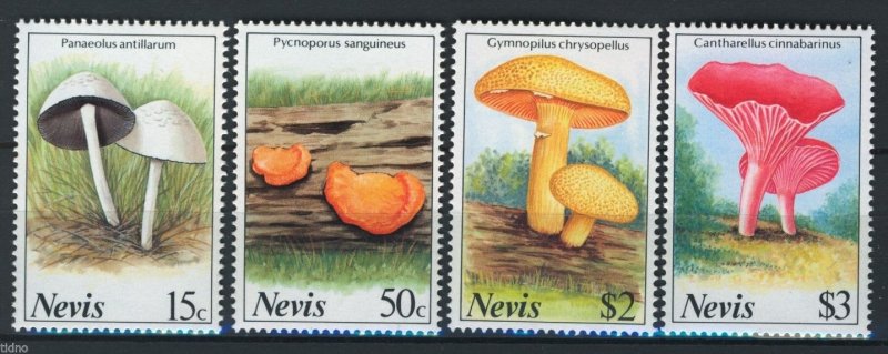 Nevis 1987 Mushrooms, full set VF MNH, Mi 475-478 cat 13€