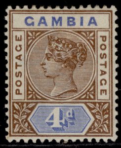 GAMBIA QV SG42, 4d brown & blue, M MINT. Cat £20.