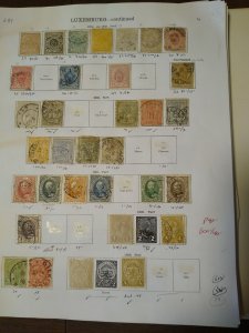 collection on pages Luxembourg 1874-1906 CV $600