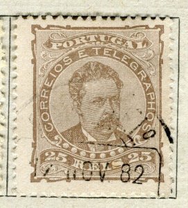 PORTUGAL; 1882 early classic Luis Perf issue used 25r. value