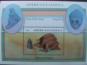 ANTIGUA-BARBUDA-TAINOS WORSHIPING THREE POINTS STONE-DOG ZEMI-MNH SHEET -VF