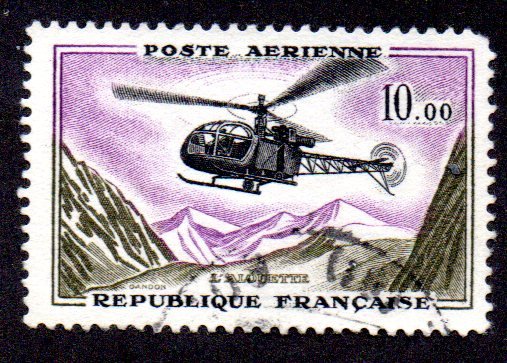 FRANCE C40 USED SCV $2.00 BIN $.80 HELICOPTER