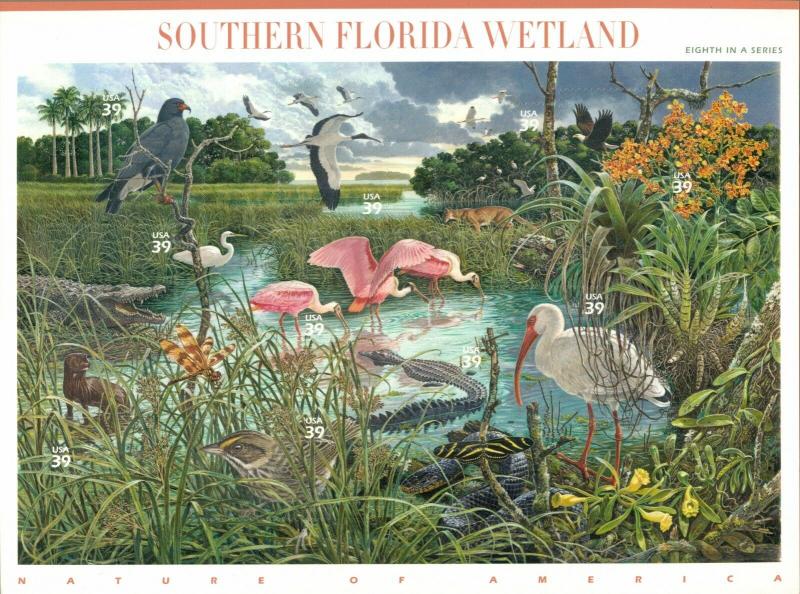 US 2006 Nature of America Florida Wetland Sheet of Ten; 39 Cents, MNH Sc 4099