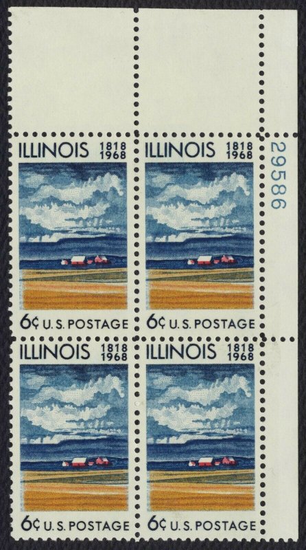 #1339 6c Illinois Statehood, Plate Block [29586 UR] Mint **ANY 5=FREE SHIPPING**