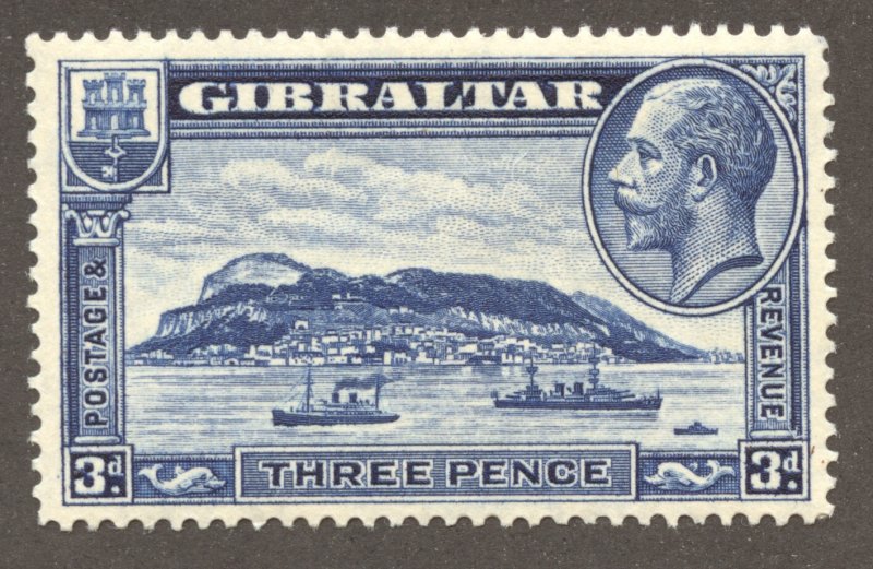 Gibraltar Scott 99 Unused VLHOG - 1933 3p Rock of Gibraltar - SCV $11.00