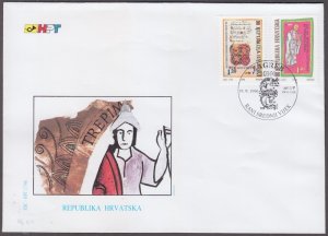 CROATIA Sc #309-10 FDC - RELIGIOUS EVENTS of the EARLY MIDDLE AGES in CROATIA