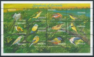 [108904] Grenada 1993 Song Birds Flycatcher Wagtail Swallow Mini sheet MNH