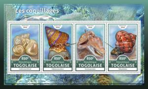 TOGO 2016 SHEET SHELLS SEASHELLS MARINE LIFE tg16618a