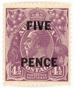 (I.B) Australia Postal : 5d on 4½d Violet (SG 120)