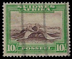 South West Africa #119b Used LH; 10sh Welwitschia Plant - Afrikaans Ver (1931)