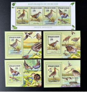 Burundi 2015 / 2016 Mi. A-D 3577 + Bl. Birds Vogel Migratory Birds-