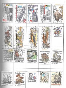 Czechoslovakia Mixture Page of 20 stamp Lot (myB2P8) Collection / Lot